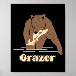 Grazer Vissen Beer Vet Bruine Grizzly Beartober We Poster