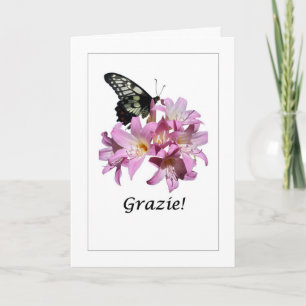 Grazie - Carte Merci à fleurs italiennes