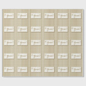 Grazie Typography with Soft Taupe Cream Stripes Cadeaupapier (Vlak)
