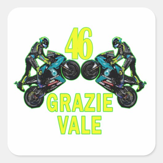 grazie vale vierkante sticker (Voorkant)
