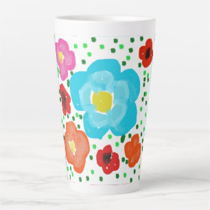 Grazieuze helder abstract bloemmotief keramische l latte mok