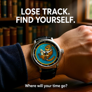 Grazige Otter In Zwembad Horloge