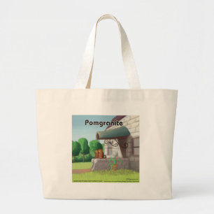 Grazige Pomeraanian op Graniet (Pomegraniet) Grote Tote Bag