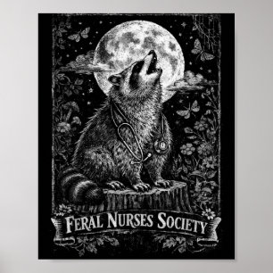Grazige Wilde Verpleegsters Genootschap Wasbeer St Poster