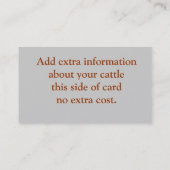 Grazing Cow Biz Card2-pas aan Visitekaartje (Achterkant)