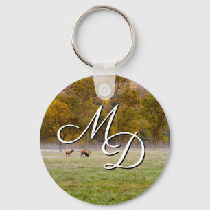 Grazing Elk Couple Sleutelhanger