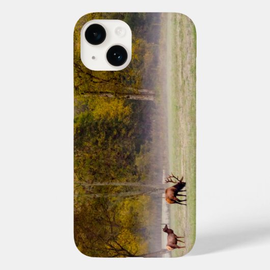 Grazing Elk Paar iPhone Case (Achterkant)