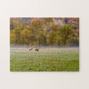 Grazing Elk Paar Jigsaw Puzzle Legpuzzel