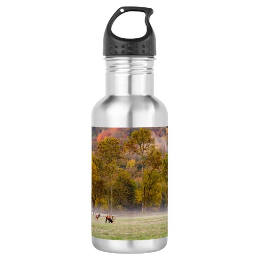 Grazing Elk Paar Water Fles (Voorkant)