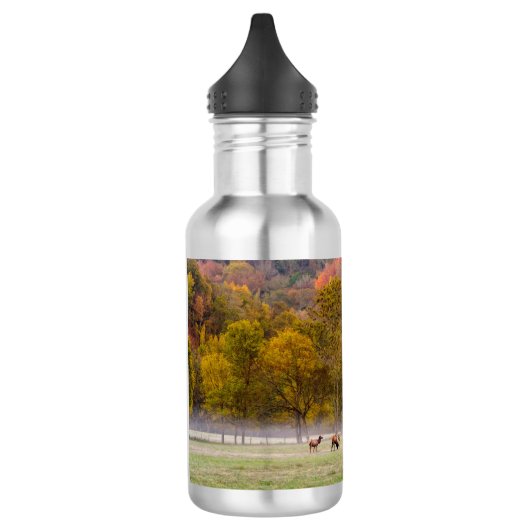 Grazing Elk Paar Water Fles (Links)