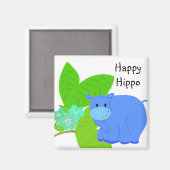 Grazing Happy Hippo Magneet (Voorkant / Achterkant)