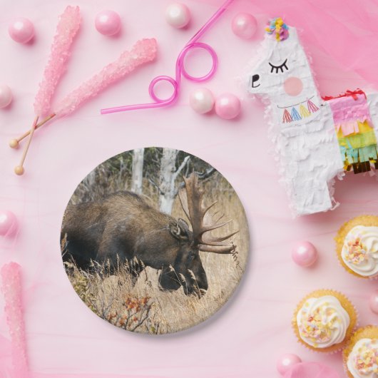 Grazing Moose Papieren Bordje (Feest)