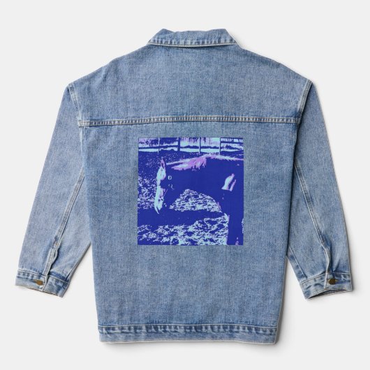 Grazing Paard Pop Art Denim Jacket (Achterkant)