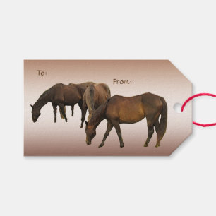 Grazing Paarden Pack van Gift Labels Cadeaulabel