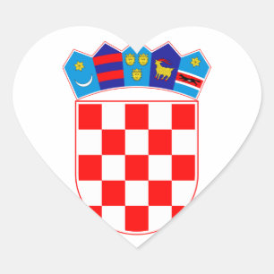 Grb Hrvatske, Kroatische wapenschild Hart Sticker