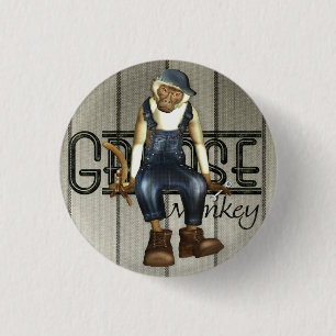 Grease Monkey Mechanics Pin-Back Badge Ronde Button 3,2 Cm