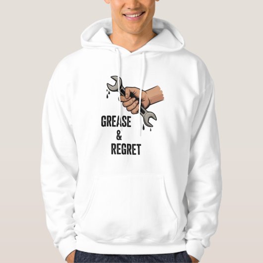 Grease & Regret | Blue Collar Burnout Hoodie (Voorkant)