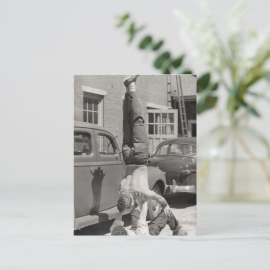 Greaser Gymnasts Briefkaart (Staand voorkant)