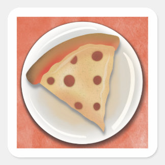Greasy slice vierkante sticker