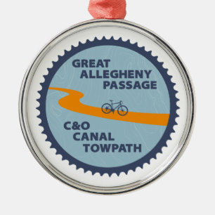 Great Allegheny Passage C&O Canal Chain Ring Metalen Ornament
