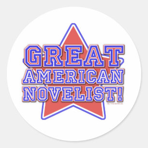 Great American Novelist Writer Star Design Ronde Sticker