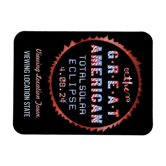 Great American Total Solar Eclipse 8 april 2024 Magneet (Horizontaal)