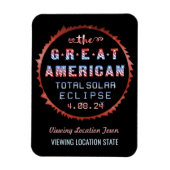 Great American Total Solar Eclipse 8 april 2024 Magneet (Verticaal)