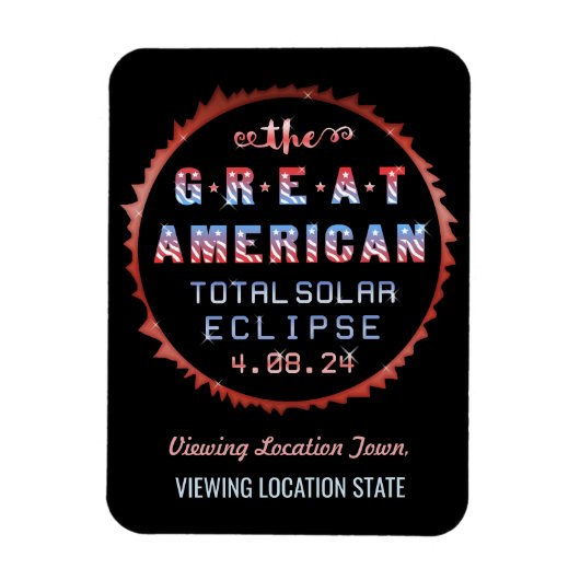 Great American Total Solar Eclipse 8 april 2024 Magneet (Verticaal)