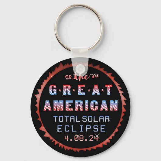 Great American Total Solar Eclipse 8 april 2024 Sleutelhanger (Voorkant)