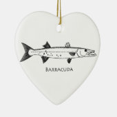 Great Barracuda Logo Keramisch Ornament (Rechts)