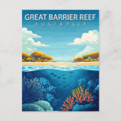  Great Barrier Reef Australia Travel Briefkaart (Voorkant)