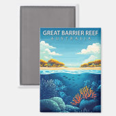  Great Barrier Reef Australia Travel Magneet (Voorkant / Achterkant)
