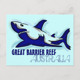 Great Barrier Reef Australië blauw haai briefkaart