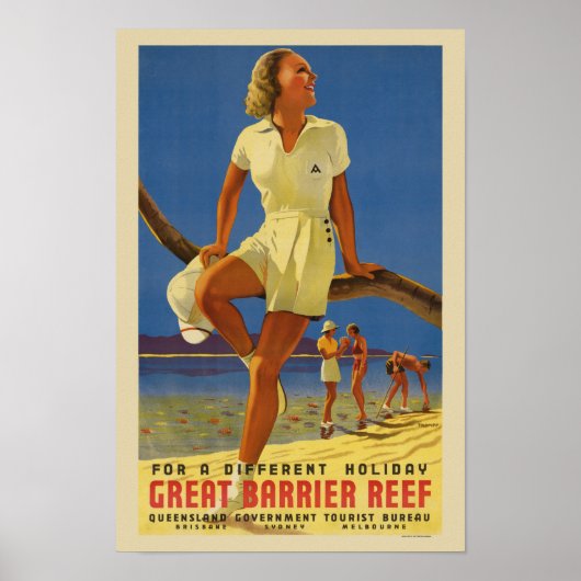 Great Barrier Reef Australie Poster vintage 1934 (Devant)