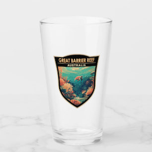 Great Barrier Reef Australië Travel Art Vintage Glas