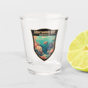 Great Barrier Reef Australië Travel Art Vintage Shot Glas