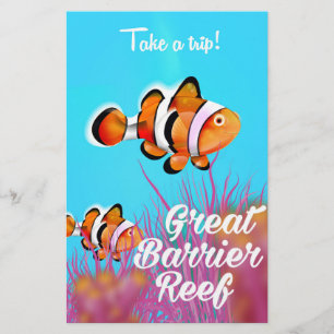 Great Barrier Reef Clown fish cartoon poster Briefpapier