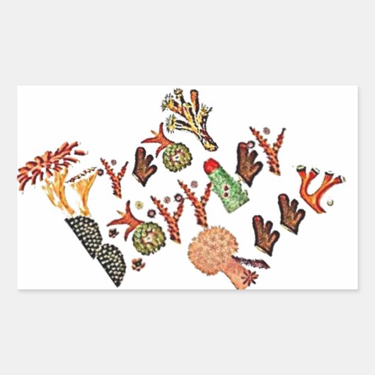Great Barrier Reef, Koral, Rechthoekige Sticker (Voorkant)