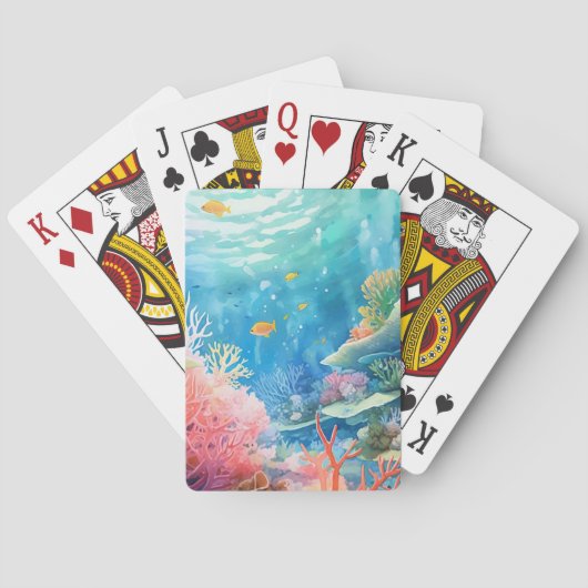 Great Barrier Reef Waterverf Pokerkaarten (Achterkant)
