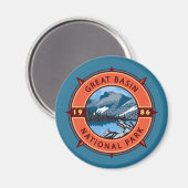 Great Basin National Park Retro Compass Embleem Magneet (Voorkant / Achterkant)