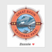 Great Basin National Park Retro Compass Embleem Sticker (Vel)