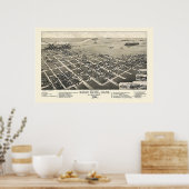 Great Bend, KS Panoramic Map - 1882 Poster (Keuken)