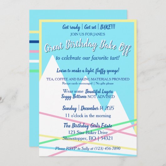 Great Birthday Bake Off Invitation  (Devant / Derrière)