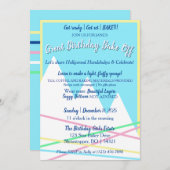 Great Birthday Bake Off Invitation | Yellow Border (Devant / Derrière)