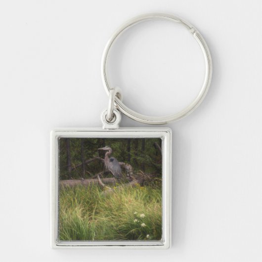 Great Blue Heron 8917 Sleutelhanger (Voorkant)