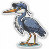 Great Blue Heron Bird Vinyl Sticker op maat (Voorkant)