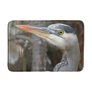 Great Blue Heron Bird Wildlife Animal Bath Mat