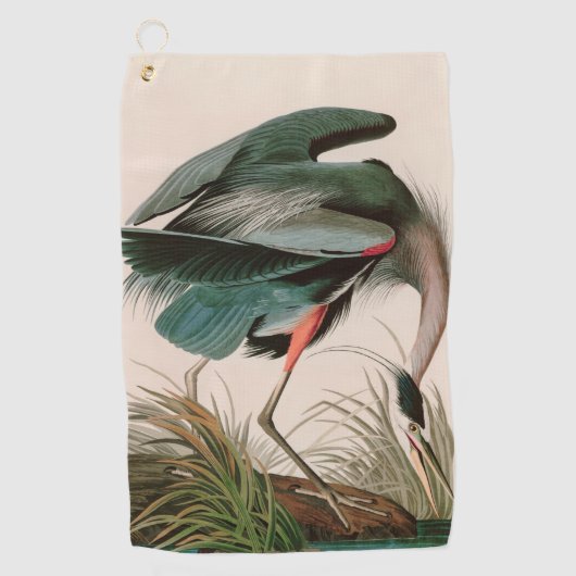 Great Blue Heron Birds of America Audubon Print Golfhanddoek (Voorkant)