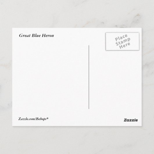 Great Blue Heron Briefkaart (Achterkant)
