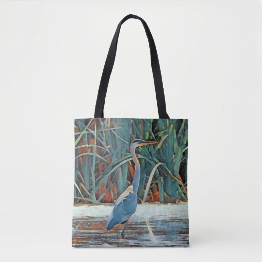 Great Blue Heron Byzantine Art Drawing Canvas tas (Voorkant)